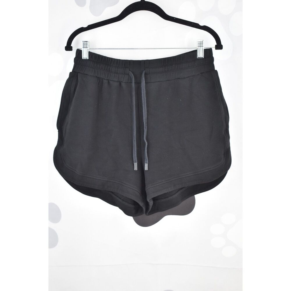 Varley NWT Double Soft Ollie High Rise Shorts 3.5 Drawstring Waist Black Large - Picture 3 of 7